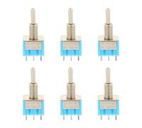 Yardwe Interruptor de Palanca Metálico para Guitarra Eléctrica, Balancín de 3 Posiciones, 6 Mm, 6 Pzas, Accesorio para Guitarra Rockera, Selector de Control y Ajuste Fácil