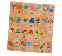 Yardwe Juego De 28 Piezas Juguetes de dominó Dominino para Bloques de Madera bebé Actividades de Aprendizaje para pequeños dominó para