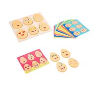Yardwe Juego de de Madera para Niños Pequeños Juguete Educativo de Expresión 1 Set Material de Madera Estimulación Aprendizaje Divertido