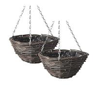 Yardwe Juego De Macetas Colgantes De 30 Cm Cesta De Ratán Soporte para Plantas Artesanía Hecha A Mano para Decoración