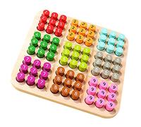 Yardwe Juego de Sudoku de Madera para Niños Juguete Educativo Tablero de Juego de Matemáticas para Aprendizaje