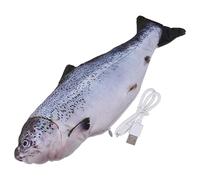 Yardwe Juguete Interactivo para Gatos Pescado Eléctrico Saltarín USB Recargable Estimula Curiosidad Incluye Catnip Evita Rasguños Muebles