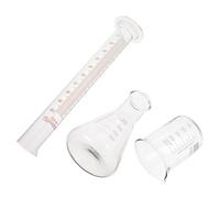 Yardwe Kit Científico de Herramientas de Laboratorio Cilindro Graduado de Vidrio Resistente y Matraz Cónico de 100ml y 250ml para Proyectos Experimentales Precisos