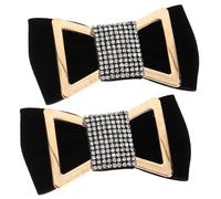 Yardwe Lazos Decorativos para Zapatos de Mujer Pedrería de Imitación Clip de Terciopelo Negro para Boda Adorno Ligero y Elegante Accesorio para Decoración de Zapatos de Novia