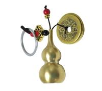 Yardwe Llavero Colgante de Estilo Chino Forma de Calabaza, Moneda de Cobre, Cobre Fino, Dorado, Ligero, Fácil de Poner y Quitar, para Mochila y Llave de Coche