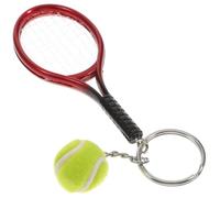 Yardwe Llavero Color Aleatorio de Raqueta de Tenis Pelota Divertido Ligero Pvc Verde, Accesorio Adecuado para Coche o Cartera, Obsequio Original para Amantes del Tenis