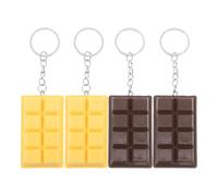 Yardwe Llavero de Chocolate Realista en Bloque de Pvc 4 Piezas | Adorno Colgante para Mochila, Obsequio de Fiesta y Decoración del Hogar, Fácil de Llevar