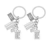 Yardwe Llavero de Metal Mini Calculadora y Ábaco, Llavero Novedoso de Zinc para Hombre, 2 Piezas por Paquete, Obsequio de Graduación Contable y Accesorio Práctico para Uso Diario