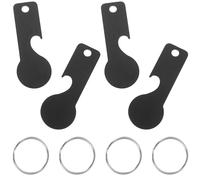 Yardwe Llaveros Fichas para Carrito de Compra Acero Inoxidable 4 Piezas Abridor de Botellas Práctico Colgante Simbólico para Uso Diario en Supermercado