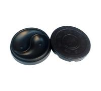 Yardwe Losa de Tinta Tradicional Negra de 4 Pulgadas con Superficie Interior Lisa y Cubierta, Herramienta de Caligrafía China Estilo Tai Ji para Principiantes