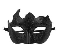 Yardwe Máscara Veneciana Diseño Elegante E Intrincado de Media Cara para Carnaval y Halloween, Reutilizable y Cómoda, Hecha de Plástico Negro para Hombres y Mujeres