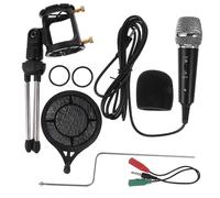 Yardwe Micrófono de Condensador Negro X-1s con Trípode Ajustable, Kit de Grabación para Computadora y Teléfono Móvil, Set para Karaoke y Transmisión en Directo, Juego Profesional Portátil
