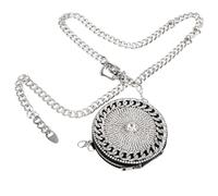 Yardwe Mini Bolso Bandolera para Mujer Purpurina y Gemas de Imitación Riñonera Pequeña Cadena y Decoración Brillante Bolsa de Cintura Redonda para Fiestas y Uso Diario