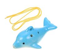 Yardwe Mini Juguetes Instrumento Ocarina 6 Agujero Ocarina Flauta Cute Dolphin Forma Cerámica Ocarina Colgante Instrumento de Música Para Ni?os Principiantes Azul Juguetes De Madera