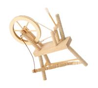 Yardwe Mini Rueca Modelo Decoración Muñecas Miniatura Accesorios Máquina Muebles Casa De Muñecas Retro Rueca para Hacer Hilo Mini Rueca De Lana Madera Caqui