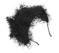 Yardwe Mini Sombrero Vintage Negro con Velo, Diadema de Tela con Lazo y Borlas, Tocado Femenino para Bodas y Fiestas Elegantes, Estilo Francés Retro, Tamaño Pequeño