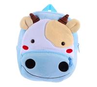 Yardwe Mochila de Peluche para Niños Pequeños de Felpa Suave, Adorable Diseño de Animal Vaca, Ligera y Duradera para Jardín de Infantes y Guardería, Tamaño Pequeño