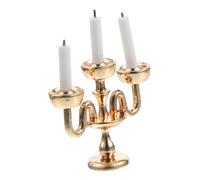 Yardwe Modelo Poseedor Titulares Accesorios pequeño decoración portavelas Candle Holder Toys jueguetes muñecos Juguetes Adornos de casa de muñecas Cosas en Miniatura Metal Golden