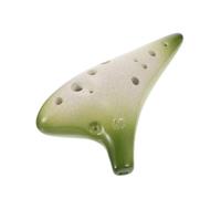 Yardwe Ocarina Clásica de 12 Agujeros en Tono C, Cerámica Artesanal Fácil de Tocar, Color Verde Degradado, Incluye Tutorial para Principiantes y Músicos