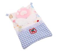 Yardwe para Muñecas Almohada Edredón y Máscara Ocular Accesorios de Casa de Muñecas Miniatura Funda de Algodón Suave para Cómodo y