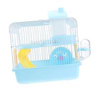 Yardwe Parque de Juegos para Mascotas Plegable 2 en 1 Jaula de Doble Capa para Hámster/Chinchilla Rueda para Correr Jarra a Prueba de Fugas Villa Luz para Mascotas Pequeñas