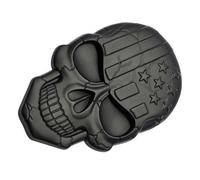 Yardwe Pegatina 3D de Calavera Bandera Americana para Coche, Emblema de Aleación de Zinc Negro, Adhesivo Decorativo Resistente para Camiones y Motocicletas, Accesorio Exterior Automotor