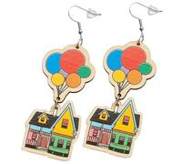 Yardwe Pendientes Colgantes de Madera Extra para Mujer Diseño de Casa Colorida, Estilo Bohemio y Atractivo Perfectos Vida Diaria Playa