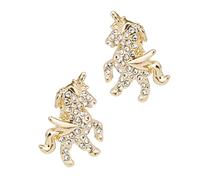 Yardwe Pendientes Creativos Unicornio De Plata 925 Zirconia Cúbica, Joyería Elegante Para Mujer y Niña, Uso Diario y Obsequio Especial, Diseño Llamativo y Delicado