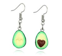 Yardwe Pendientes de Aguacate Colgantes para Mujer, Joyas de Arcilla Polimérica, Ligeros y Antialérgicos, Decoración de Orejas Casual, Diseño Corazón,