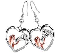 Yardwe Pendientes de Mujer Creativos Metal Diseño Gota con Forma de Beso y Caballo Ligeros y Duraderos Regalo Original para Novia y Ocasiones Especiales