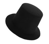 Yardwe pequeño Sombrero muñeca niña Sombrero de muñeca Accesorios Felpa Formal Tapa pequeños Sombreros para Manualidades Suministro de Fiestas Sombrero de Copa Decorativo Eva Negro