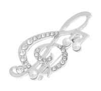 Yardwe Pin de Solapa Broche de Clave de Sol y Nota Musical, Broche para Chaquetas y Suéteres, Accesorio Creativo para Mujer, 5.5x2.6cm, Cuero Sintético