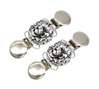 Yardwe Pinzas para Ropa Mujer Vintage 2 Piezas, Clips para Apretar Suéter y Chal Diseño Floral, Aleación de Zinc, Broches Decorativos para Bufandas y Cárdigans en Ocasiones Casuales