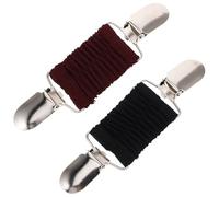 Yardwe Pinzas para Suéter y Ropa de Mujer 2 Piezas Broches Ajustables para Cintura Diseño Vintage Colores Negro y Burdeos Clips Funcionales para Chales y Vestidos Accesorios