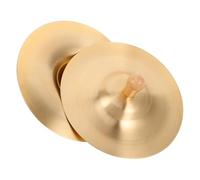 Yardwe Platillos De Dedo De Latón Con Mango Para Mini Gong De Mano Instrumento De Percusión Musical Para Bailes De Danza Del Vientre y Prácticas Infantiles