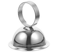Yardwe Portatarjetas de Metal en Forma Semicircular Plata Espacios Ordenados y Soporte Estable para Tarjetas y Notas en Decoración del Hogar