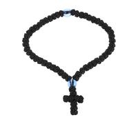 Yardwe Pulsera De Cruz Negra Tejida Decorativa Pulsera Religiosa Hilo De Oración Para Ocasiones Espirituales Joyas Cruces