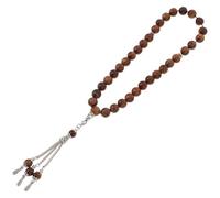 Yardwe Pulsera de Cuentas de Tasbih Islámicas de Madera Natural de 33 Piezas Grandes, Diseño Árabe de Medio Oriente para Meditación y Oración, Accesorio Unisex Decorativo y Tradicional
