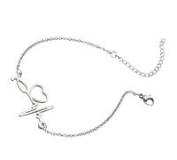 Yardwe Pulsera de Latido del Corazón para Mujer y Chica Adolescente, Diseño Geométrico de Acero Inoxidable, Ajustable, Joyería Estética para San Valentín y Ocasiones Obsequios, Tamaño