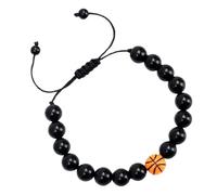 Yardwe Pulsera Deportiva Portátil y Chinlon para Hombre de Baloncesto Cuentas de Vidrio Diseño Único y Elegante para Eventos Deportivos y Fiestas de Cumpleaños