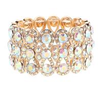 Yardwe Pulsera Elástica de Cristal para Mujer Brazalete Brillante y Lujoso Diseño con Piedras Brillantes para Bodas Fiestas y Promesas