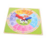 Yardwe Reloj de Aprendizaje de Madera para Juguete Cognitivo para Desarrollo de Habilidades Lógicas y Comprensión del Educación Infantil