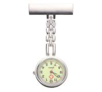 Yardwe Reloj de Bolsillo para Enfermera y Estudiante Clip, Cuarzo Luminoso, Esfera Grande, Plateado Nocturno, Portátil para Examen y Vigilancia Estudiantil