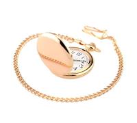 Yardwe Reloj de Bolsillo Vintage Digital Diseño de Concha Rosa Dorado, Aleación Ligera Cadena, para Hombres y Mujeres, Uso Diario, Doble Cara Pulida