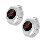 Yardwe Reloj LED para Niños Digital Ultradelgado, Pulsera Ajustable de Color Claro, 2 Piezas, Unisex para Estudiantes, Uso Diario y Escolar, Diseño Compacto y Fácil Lectura