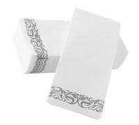 Yardwe Servilletas de Papel Desechables para Cena Diseño Grueso y Elegante Color Plata, 25 Piezas para Uso en Fiestas y Entretenimiento Diario