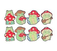 Yardwe Set de 8 broches de rana y seta: Decoración para mochilas, mochilas, chaquetas, sombreros y bolsos. Insignias metálicas con diseño de animales. Pins esmaltados con diseño de dibujos animados.