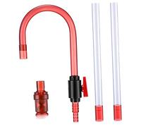 Yardwe sifón automático sin Cable sifonador para Acuario Herramienta de Limpieza para Acuario Cambiador de Agua para pecera Cambiador de Agua de Uso Diario Polietileno Rojo