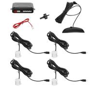 Yardwe Sistema de Asistencia al Aparcamiento para Coches 4 Sensores Ultrasónicos Pantalla LED Visual y Avisos por Voz Kit Inalámbrico de Radar de Reversa para Parachoques Trasero