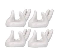 Yardwe Soporte de Ocarina de Cerámica Base Práctica para 6 y 12 Accesorios para Instrumento Musical 4 Piezas Forma de Mano para Almacenamiento y Exhibición